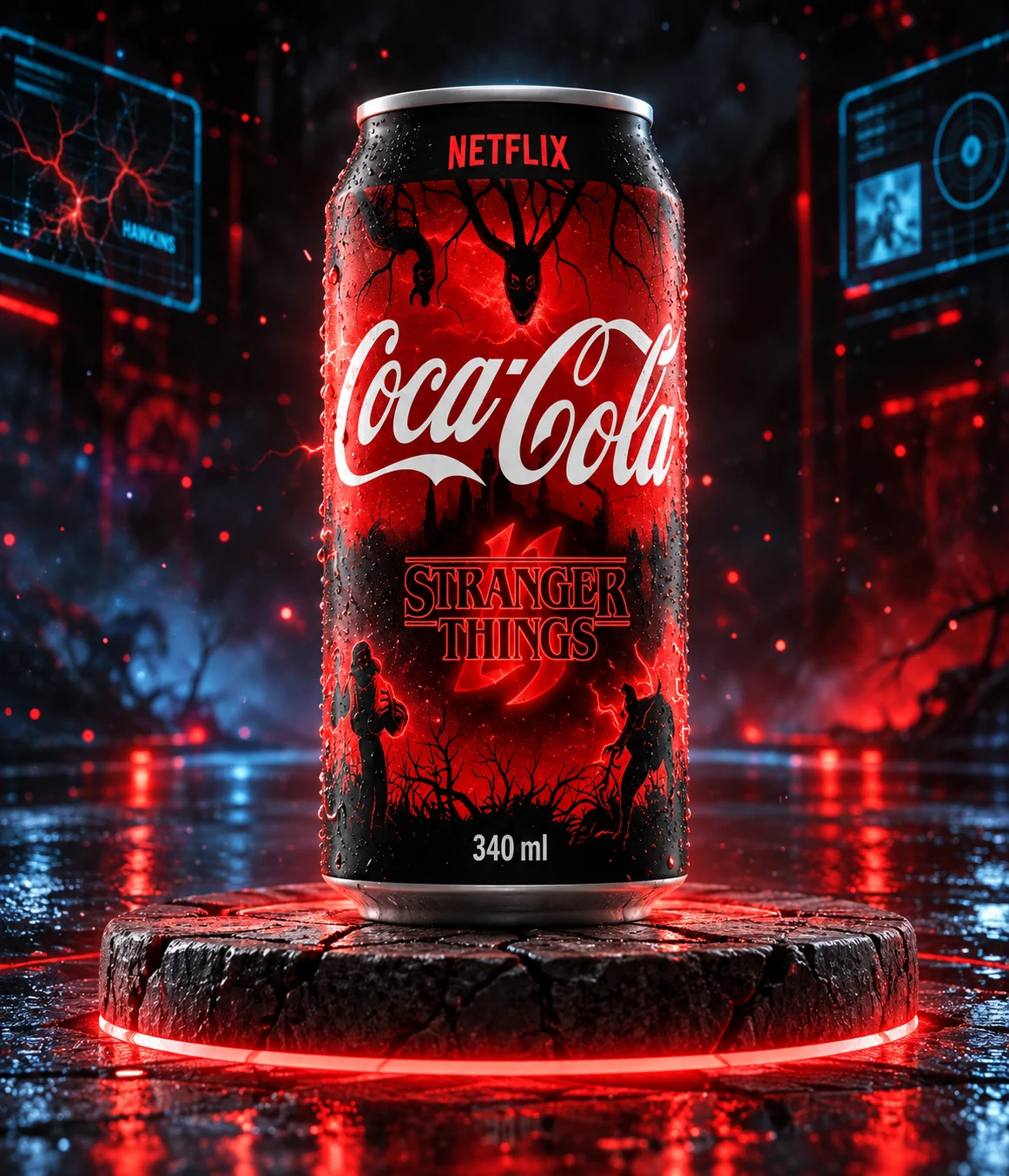 Coca-Cola × Stranger Things · Podio Neón BTL
